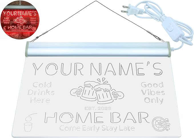 ADVPRO Personalized Your Name Custom Home Bar Beer Established Year Single Color LED Neon Sign 16 x 12 Inches st4s43-p11-tm-r