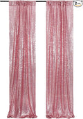 Poise3EHome 2 Panels 2ft x 8ft Fuchsia Pink Sequin Backdrop Curtains for Wedding Party Xmas Decoration