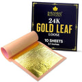 Barnabas Blattgold Edible Gold Leaf 24K - Cake Decorations, Loose Gold Leaf Sheets for Cupcakes - 3.1 inches, Book of 10