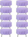 BRILLMAX 10 Pack Lavender Round Tablecloths 90 Inch - Circle Bulk Linen Polyester Fabric Washable Table Cloth Cover for Wedding Reception Banquet Birthday Party Buffet Restaurant