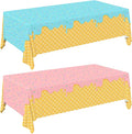 Gatherfun Ice Cream Party Supplies: 2-Pack Ice Cream Birthday Party Decorations,Disposable Plastic Tablecloth, Ideal Table Cover for Kids & Girls Birthday, Baby Shower & Themed Parties, 54 x 108 Inch
