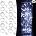 CYLAPEX 12 PCS Fairy Lights Cool White 3.3FT Silvery Copper Wire 20 LED String Lights Battery Powered, Starry String Lights Battery Operated Firefly Lights for Costume DIY Wedding Home Party Christmas