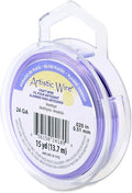 Artistic Wire, 24 Gauge Silver Plated Tarnish Resistant Colored Copper Craft Wire, Amethyst, 15 yd