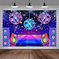 Dance Party Backdrop Retro 80s 90s Theme Stage Dance Ball Music Birthday Party Decoration DJ Photography Background 6 x 4 ft for Baby Shower Picture Photo Shoot Polyester Fabric,Multi2