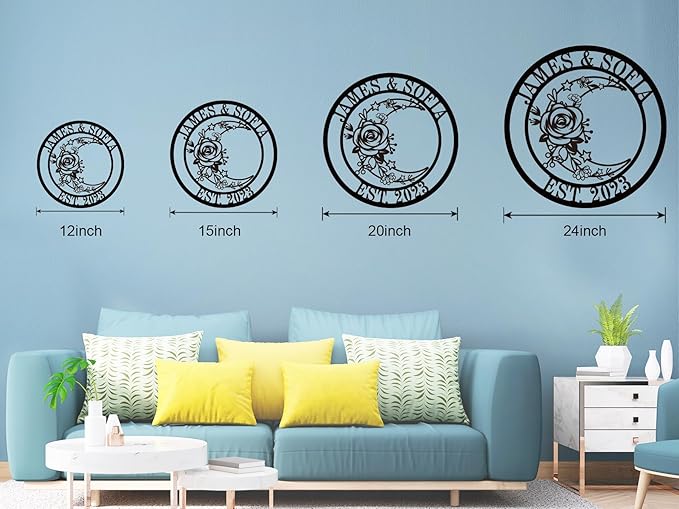 Moon Metal Floral Art Decor Black Boho Large Floral Moon and Star Phase Wall signs for Half Moon Flower Sculpture Hanging Wall Decor for Bedroom