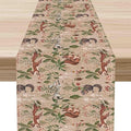 Rustic Forest Table Runner, Farmhouse Wild Woodland Animals Country Deer Fox Rabbits Watercolor Table Center Decor for Home Kitchen Dining Patio Holiday Party Outdoor Table Decorations, 13"x36" Inch
