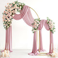 Wedding Arch Draping Fabric 29" x 19Ft Sheer Drapes for Backdrop Wedding Ceremony Reception Ceiling Decor Curtain Baby Bridal Shower Decoration (Dusty Rose, 2 Panels)
