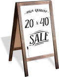 Ilyapa Wooden A-Frame Whiteboard Sign - 40 x 20 inch Magnetic Dry Erase Sidewalk Menu Board - Rustic Barnwood Menu Display for Restaurant, Business