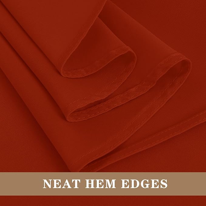 Fitable 6 Pack Rust Round Tablecloths - 120 Inches in Diameter - Stain Resistant and Washable Fall Table Clothes, Polyester Fabric Table Covers for Wedding, Party, Banquet, Formal Events