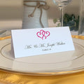 Linked Hearts Printable Place Cards, Fuschia (Choose Color), Set of 60 (10 Sheets), Laser & Inkjet Printers - Wedding, Party, Dinner, and Special Events - Made in the USA