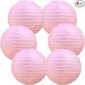 BEISHIDA 6-Inch Pink Round Paper Lanterns Hanging Decorative Chinese Paper Lanterns Lamp for Valentine Birthday Wedding Party Decoration and Baby Bridal Shower（6 Packs）