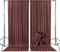 10ft x 10ft Red Brown Backdrop Curtains for Parties, Fabric Satin Background Curtain with Rod Pockets for Weddings, Birthday, Baby Shower, Photography, Graduation Party Backdrop Drapes, 2 Panels
