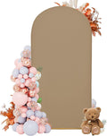 7.2FT Wedding Arch Covers Arch Backdrop Cover Arch Stand Covers Set Arch Cover Spandex Fabric Stretchy Backdrop for Wedding Birthday Party Decoration Baby Shower (Khaki)