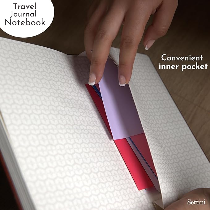 SETTINI Lined Journal, Ideal for Journaling - A5 Vegan Leather Notebook, 192 Archival-Quality Pages, QuillEase Bleed-Free Paper, Inner Pocket & Bookmark - Orange Journal for Women & Men, Orange Sun