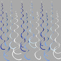 36 Pcs Blue Hanging Swirl Decorations Ombre Royal Blue White Felt Swirl Streamer Spiral Ceiling Garland for Birthday Wedding Baby Shower Graduation Under The Sea Nautical Ahoy Achor Party Supplies