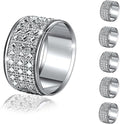 Silver Diamond Napkin Ring Set of 24 Rhinestone Crystal Glass Framed Napkin Holder for Table Decor,Thanksgiving,Christmas,Anniversary, Birthday, Holiday, Party Serviette Buckles Home Decoration