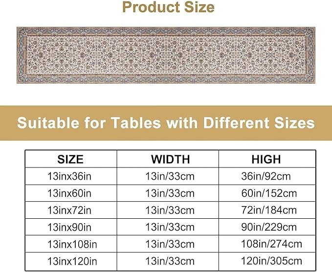 Farmhouse Vintage Flower Table Runner Morris Floral Farmhouse Rustic Coffee Kitchen Home Dining Party Table Decor 13x120in
