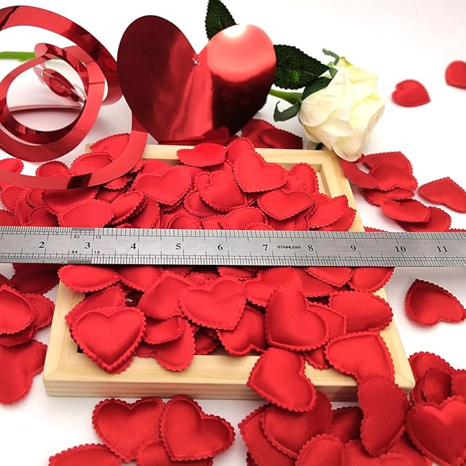 Heart Confetti Decoration - Romantic Decor for Valentine's Day,Mother's Day,Birthday,Anniversary,Thanksgiving,Christmas,New Year (400PCS, Red)