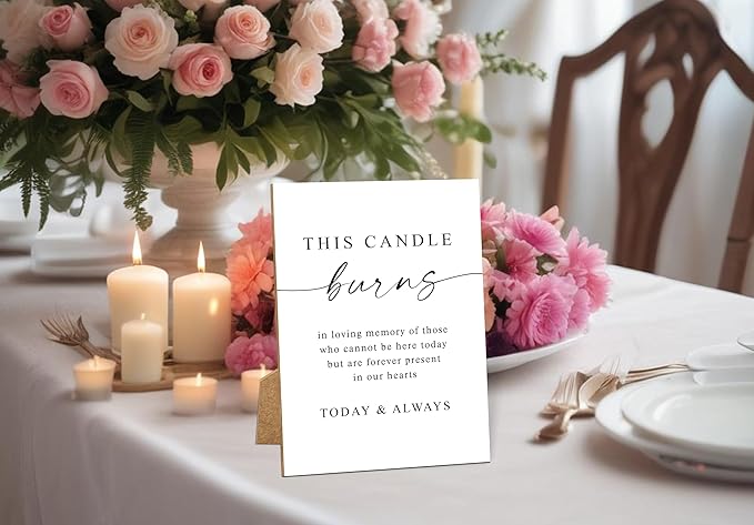 Funeral Sign, 8x11 White Minimalist Style Loss of Loved One Memorial Sign, In Loving Memory Sign, Funeral Decorations, Wedding Table Decor, Memorial Gifts For Loss of Loved One, Bereavement Gifts -11