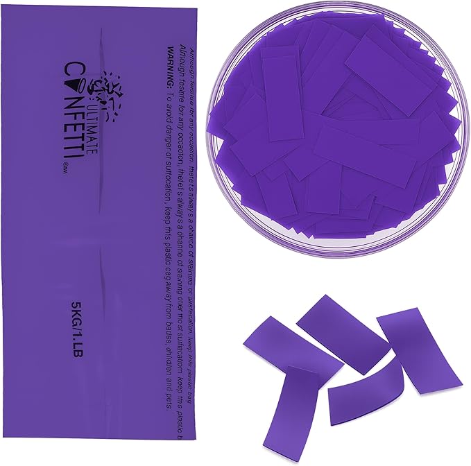 Ultimate Confetti, Purple Biodegradable Confetti - Rectangular Fluttering Tissue Paper Confetti for Cannon and Launcher use – Best for Gender Reveal, Wedding, Parties, and Live Events - 1 lb, 16 oz