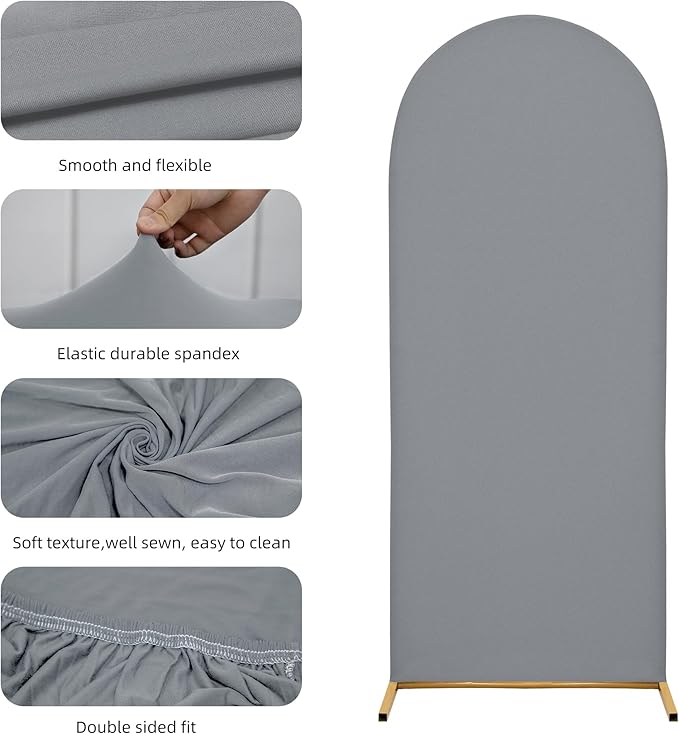 Wedding Arch Cover 6FT Arch Backdrop Cover Spandex Fitted Arch Cover for Round Top Chiara Backdrop Stand Covers for Wedding Birthday Party Baby Shower Banquet Ceremony Decoration