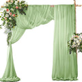 SiinvdaBZX 2 Panels Wedding Arch Draping Fabric 30" x 20Ft Sage Green Sheer Chiffon Fabric Outdoor Extra Long Decorative Drapery Fabric for Party Ceremony Ceiling Curtain Backdrop