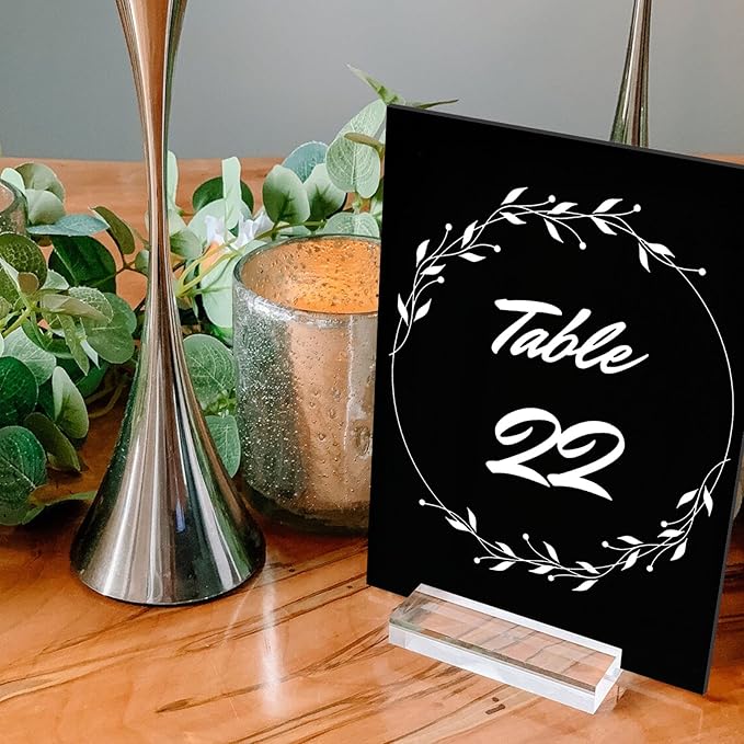 10 Pack Black Acrylic Sign Blanks for Table Numbers, 5 x 7 Inch Black Acrylic Blanks Sheets 1/8 inch Thick, Use for DIY Wedding Table Signs