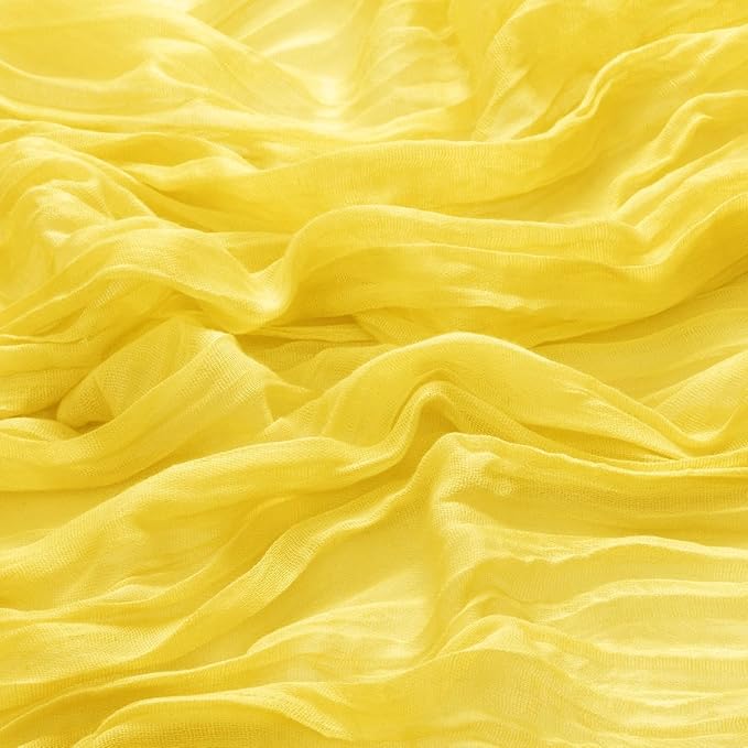 MLMW 6 Pack Yellow Cheesecloth Table Runner Boho Gauze Rustic Cheese Cloth Table Runner 160 inch Sheer 13.3ft for Wedding Party Baby Bridal Shower Birthday