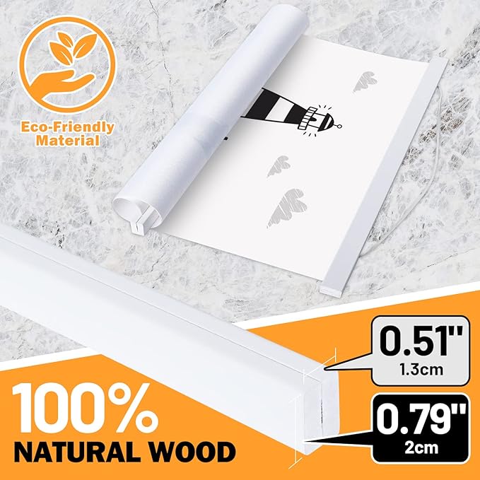 32x24 32x40 32x48 Poster Frame, Magnetic Light Wood Wooden Frame Hanger for Photo Picutre Canvas Artwork Art Print Wall Hanging (1 Pack, 32", White)