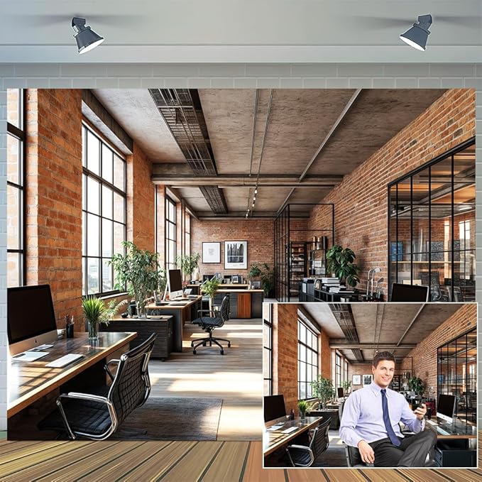 9X6ft Office Video Photo Backdrop Photography Background for Recording Conference, Zoom Home Podcast Backdrops Photo Booth Prop Decorations Wall Decor Tablecloth