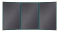 Goodsmart Pajco Style Restaurant Menu Covers – Pack of 10, Side-Load Fold-Out Menu Holders, Single Stitched Edge Clear Vinyl Menu Sleeves, Leatherette Trim Gold Corners, Green, 3 View (8.5" x 14")