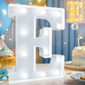 Pooqla LED Marquee Letter Lights, Warm White and Cool White Decorative Lighted Letters, Light Up Alphabet Letters for Boys Girls, Party, Wedding, Bar, Night Light, Birthday Decoration, Letter E
