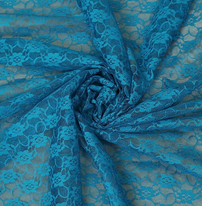 MDS Pack of 15 Wedding 12 x 108 inches Lace Table Runner for Wedding, Decorations for Birthday Parties, Banquets, Graduations, Engagements, and Runners fit Rectangle, Round Table- Dark Teal