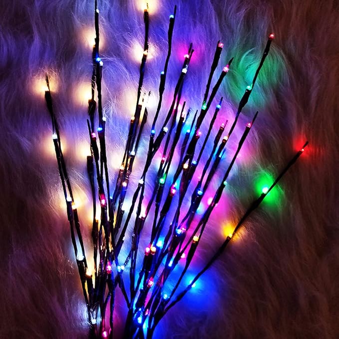 Led Branch Light Battery Operated Lighted Branches Vase Filler Willow Twig Lighted Branch 30 Inch 20 LED for Christmas Home Party Decoration Indoor Outdoor Use Pack of 2 Blue