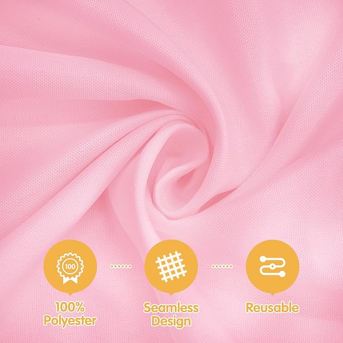 BRILLMAX 4 Pack Pink Tablecloths for 8 Foot Rectangle Tables 90 x 156 Inch - 8ft Rectangular Bulk Linen Polyester Fabric Washable Cloth Cover for Wedding Reception Banquet Birthday Party