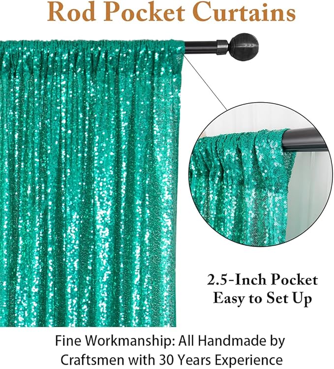 ShinyBeauty Premium Sequin Photography Backdrop 4x7 FT -Green Glitter Fabric Backdrop Curtain for Wedding, Birthday, Party Decor -Sequined Curtains (Green)