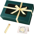 TIACABO Green Large Gift Box with Window, 13.5"x9"x4.3" Bridesmaid Boxe for Gifts Giving,Birthday Gift Boxes with Magnetic,Closure Lid Gifts Box for Presents,Cute Boxe,Luxury for Gift Packaging