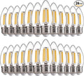 FLSNT LED Candelabra Light Bulbs 60W Equivalent E26 Base, Dimmable B11 LED Chandelier Light Bulbs, 2700K Soft White, 24 Pack UL,CA65 Listed.
