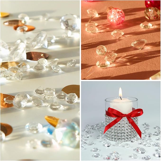 PATIKIL 4000 Pcs Wedding Table Scatter Confetti Crystals 6mm Acrylic Diamonds Vase Fillers Gems for Table Centerpiece Decorations Party Vase Beads, Dark Purple