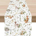 Rustic Woodland Table Runner, Farmhouse Forest Animals Country Lodge Wild Hunt Deer Rabbits Table Center Decor for Home Kitchen Dining Patio Holiday Party Indoor Table Decorations, 13"x72" Inch