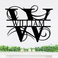 Personalized Metal Name Signs, Split Letter Monogram Wall Decor, Custom Last Name Sign, Family Name Sign for Outdoor, Personalized Wedding Gift, Garden Decor, Metal Wall Art, Housewarming Gift (MonogramDesign_6)