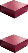 CECOBOX - Gift Boxes with Lids for Presents 6"x6"x2.75" - Matte, Collapsible Magnetic Closure Gift Box - Groomsmen & Bridesmaid Proposal Boxes, Wedding, PR, Birthdays, Holidays (Scarlet Leatherette)