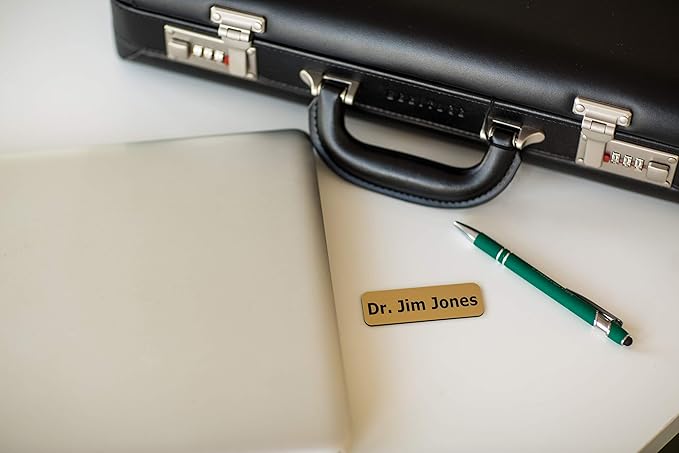Custom Engraved Name Tag Badges – Personalized Identification with Pin or Magnetic Backing, 1.5 Inch x 3 Inches, Pink/Black