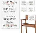Reserved Seating Chair Signs, This Row Is Reserved Pew Cloths Seating Placeholder for Church Pews, Wedding Decorations for Reception Parties Celebrations Event Meetings (Pink Floral, 4 PCS)