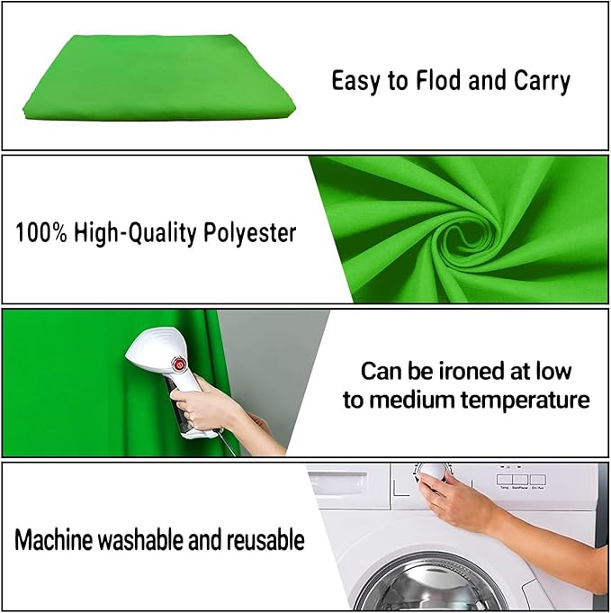 10x20FT Large Green Screen Backdrop Solid Color Photography Background Studio Photo Props