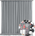 10 x 10 Feet Grey Backdrop Curtain for Partie, Background Curtains for Photoshoot, Birthday, Wedding, Halloween, Thanksgiving, Christmas Day, New Year Party Decorations 5Ft x 10Ft, 2 Panels