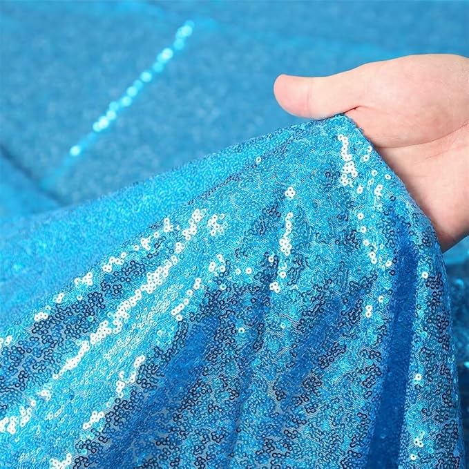 Eternal Beauty Turquoise Sequin Backdrop, 8x10 Ft Glitter Background Curtains for Shimmer Photography Party Wedding Birthday Back Drop Decor