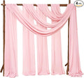 4 Panels Wedding Arch Draping Fabric 28" x 20Ft Wedding Arch Drapes Chiffon Fabric Drape Sheer Backdrop Curtain for Nuptials Birthday Party Swag Ceremony Arbor Drapery Reception Ceiling Decor(Pink)