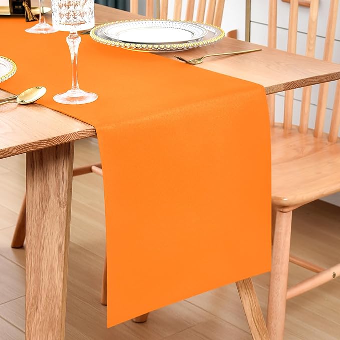 Farmhouse Orange Table Runner Dining Table Runners 60 Inches Long Coffee Table Runner for Dresser Living Room Bedroom Holiday Party Banquet 12X60 Inch