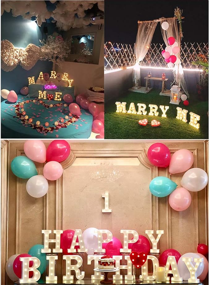 MUMUXI Marquee Light Up Letters | Large Light Up Numbers | Battery Powered and Bright with Every Letter of The Alphabet | for Wedding, Birthday, Party, Celebration, Christmas or Home Decoration (H)
